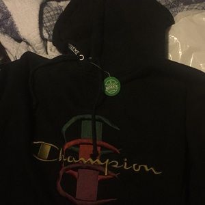 Supreme x champion c stacked hoodie